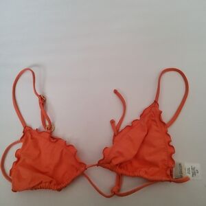 New L*Space Maggie Ruffle Triangle Bikini Swimsuit Top Size S
